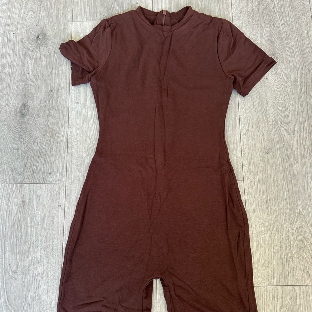Naked Wardrobe Deep Brown Romper